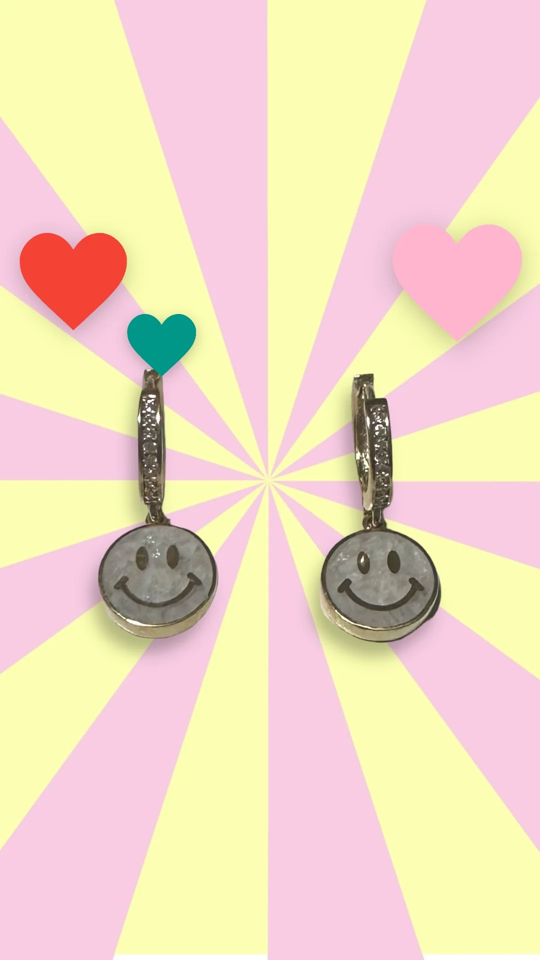 Smiley Face Gemstone Earrings - Image 3
