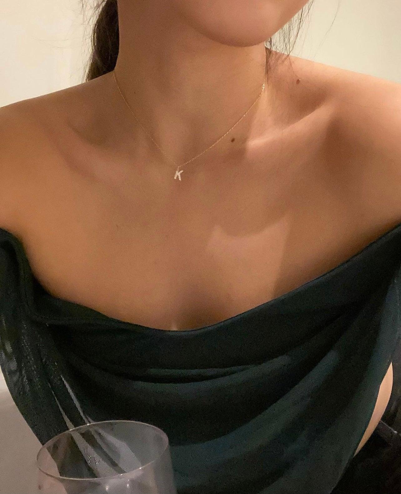 Solid Gold Aldora Initial Necklace - Image 2