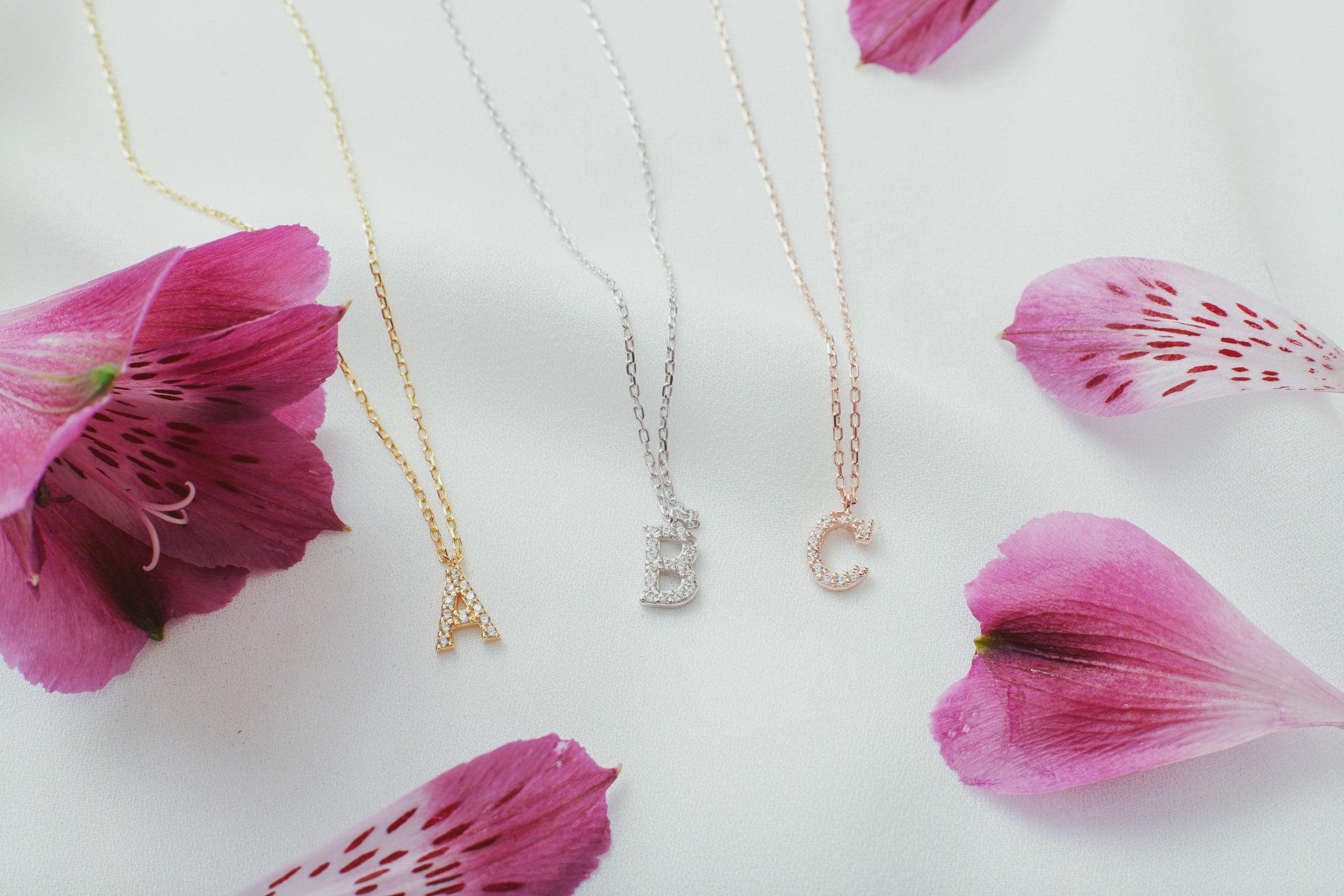 Solid Gold Aldora Initial Necklace - Image 3