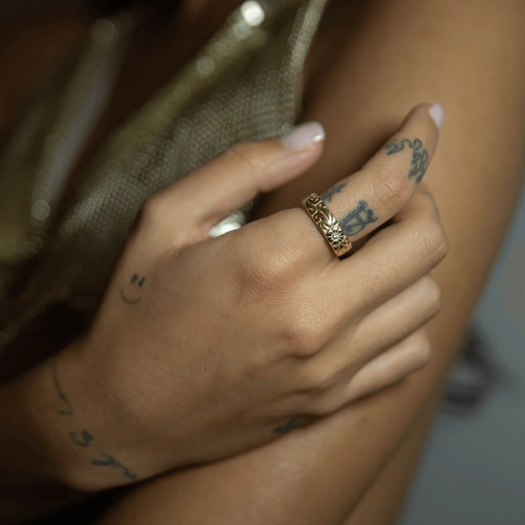 Solid Gold Art Deco Ring - Image 2