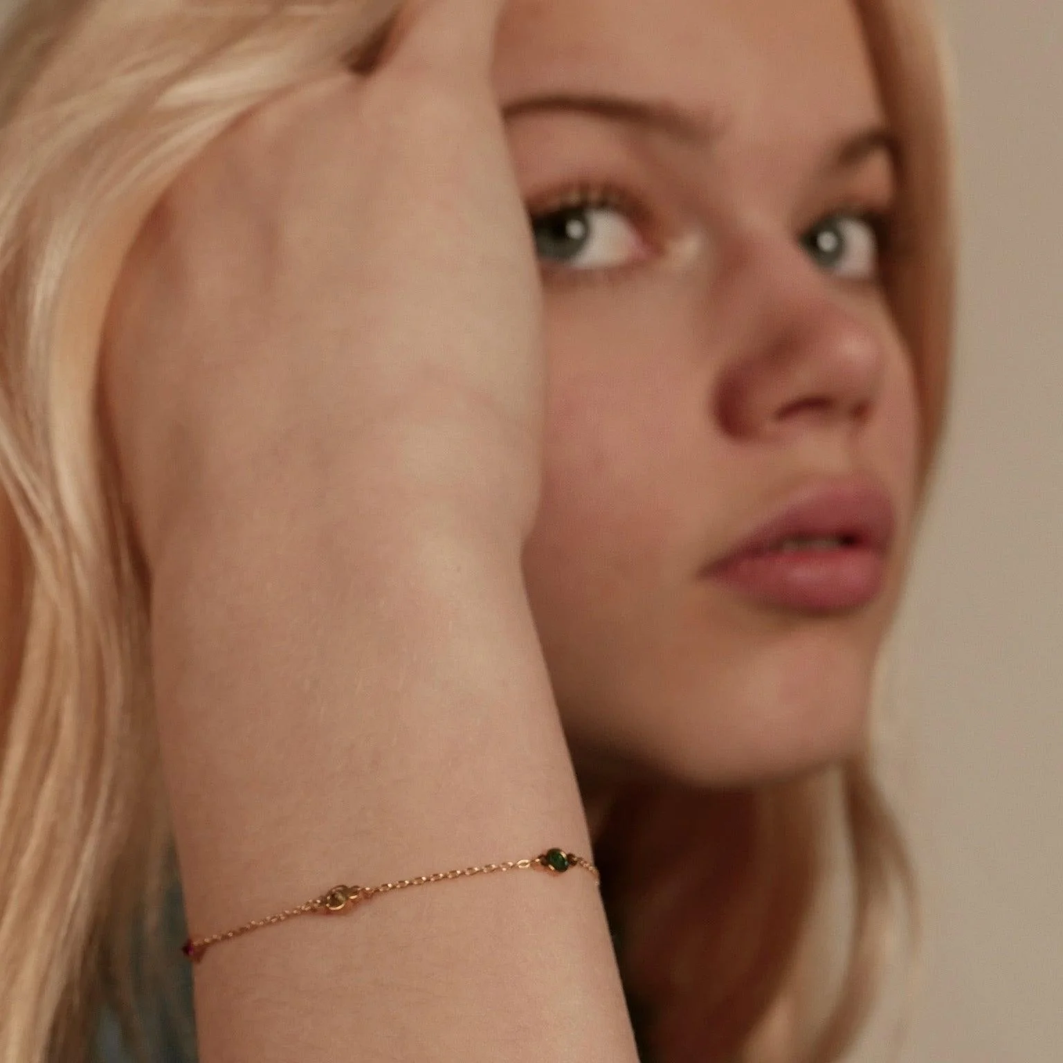 Solid Gold Audrey Birthstone Bracelet - Image 4