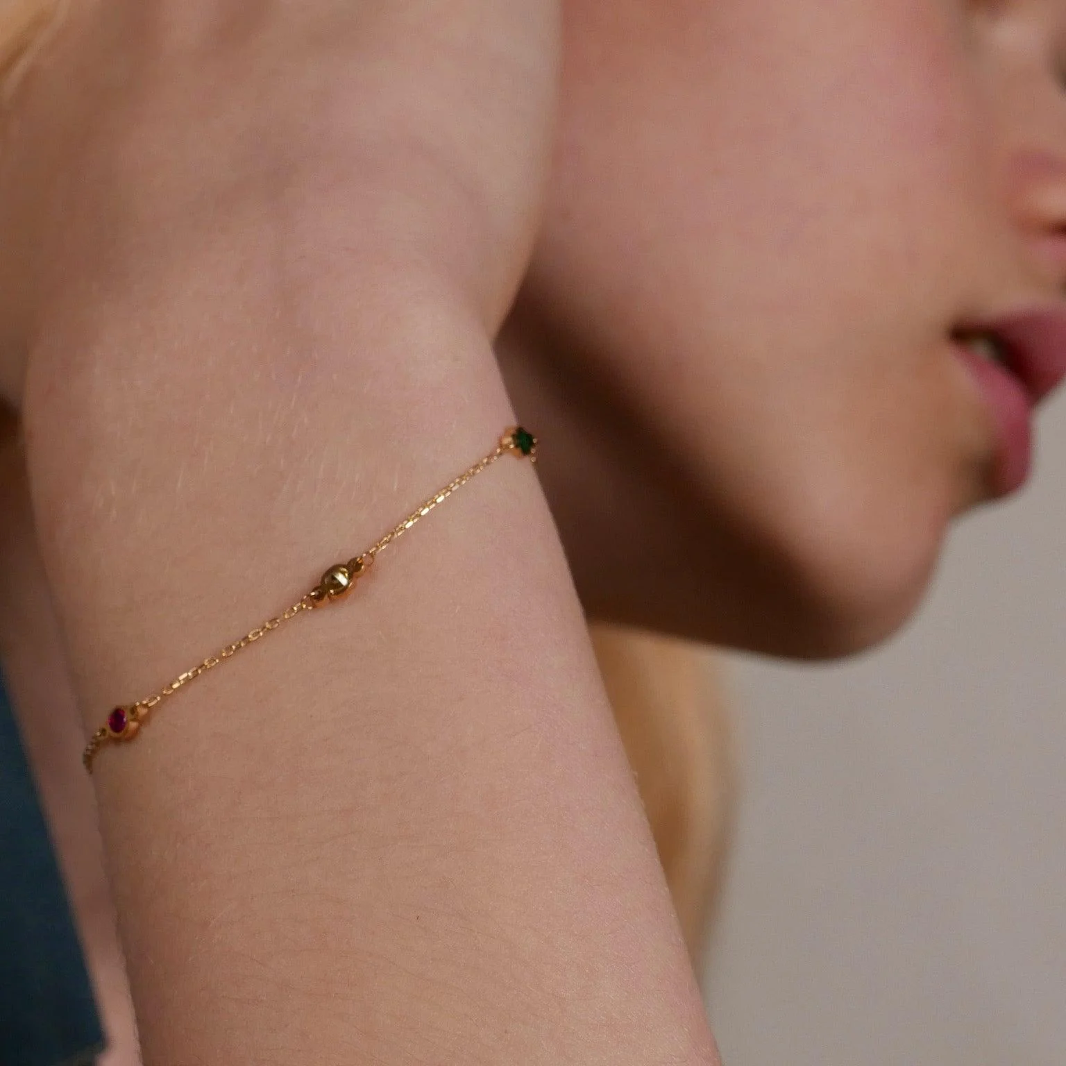 Solid Gold Audrey Birthstone Bracelet - Image 5