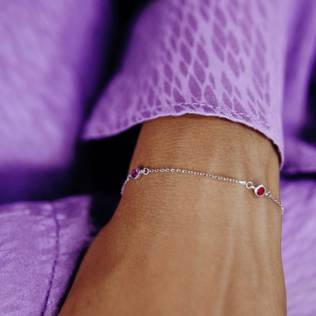 Solid Gold Audrey Birthstone Bracelet - Image 9
