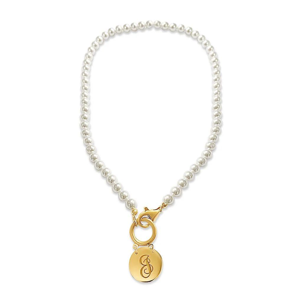 Solid Gold Brigette Pearl Disc Necklace - Image 8