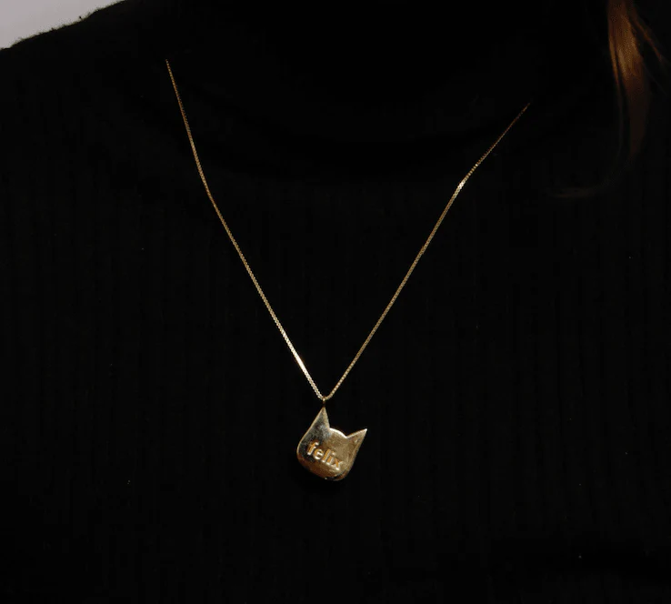 Solid Gold Cat Necklace - Image 2