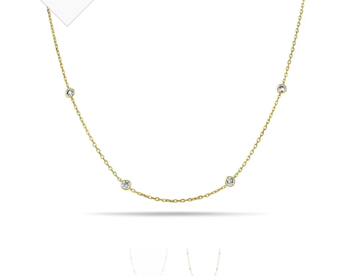 Solid Gold Diamond by the Yard Necklace - Image 2