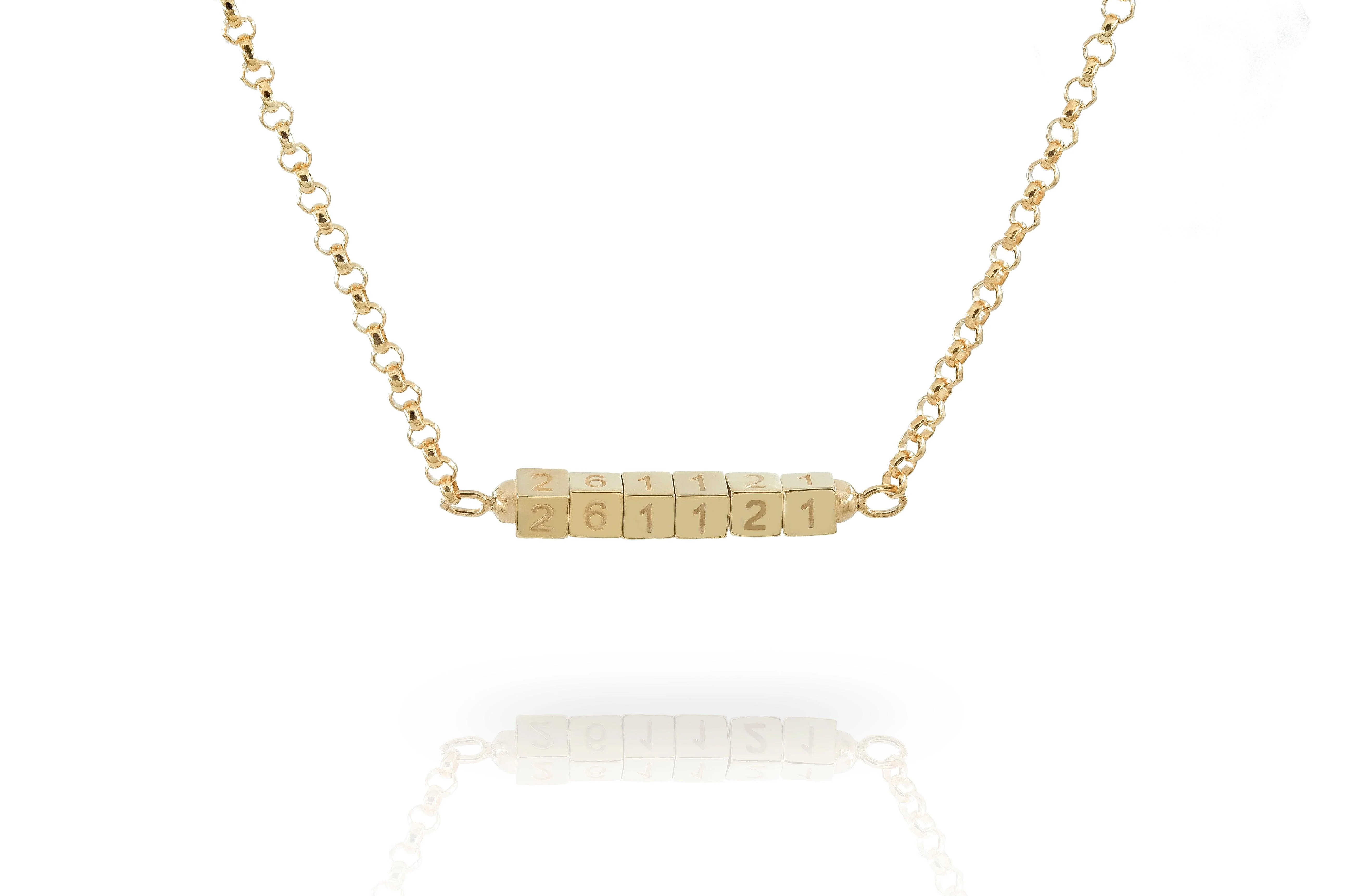Solid Gold Fidget Spinning  Rolling Cube Necklace - Image 2