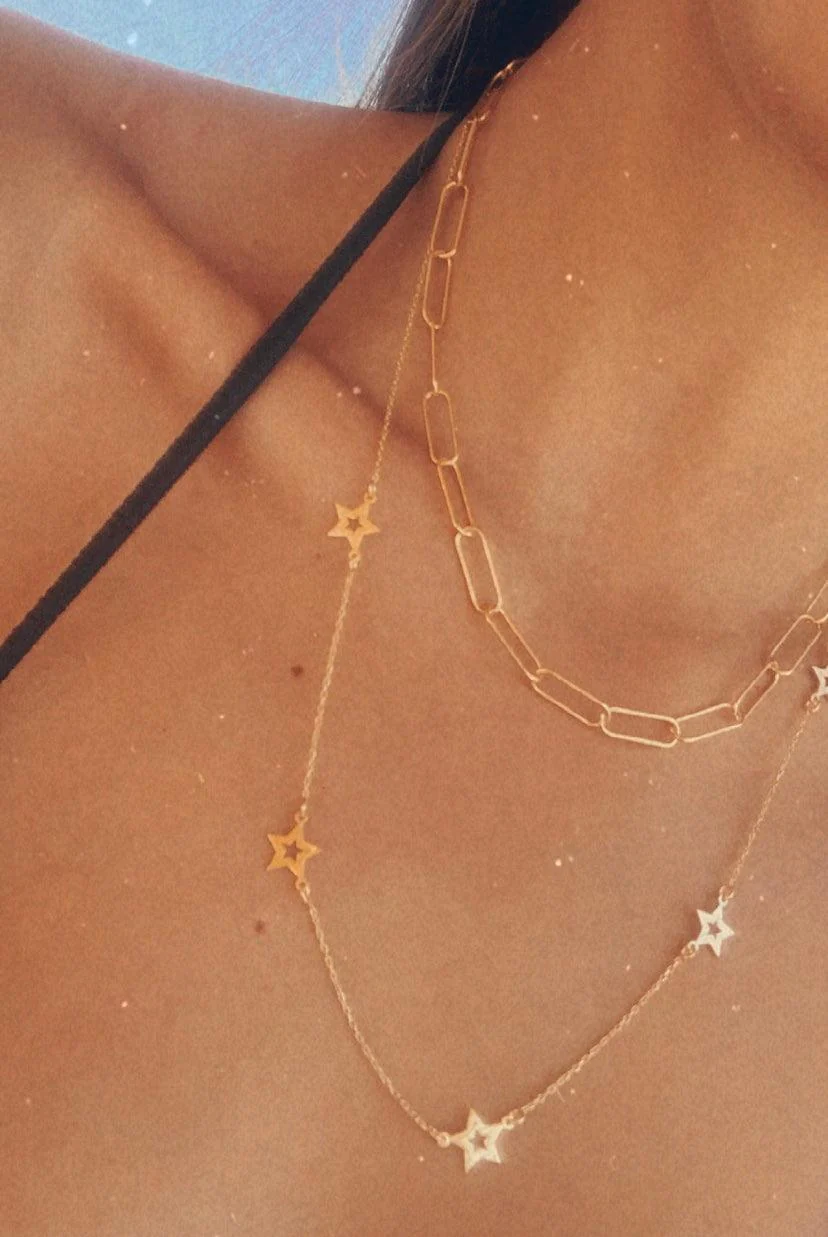 Solid Gold Galaxy Star Necklace - Image 5