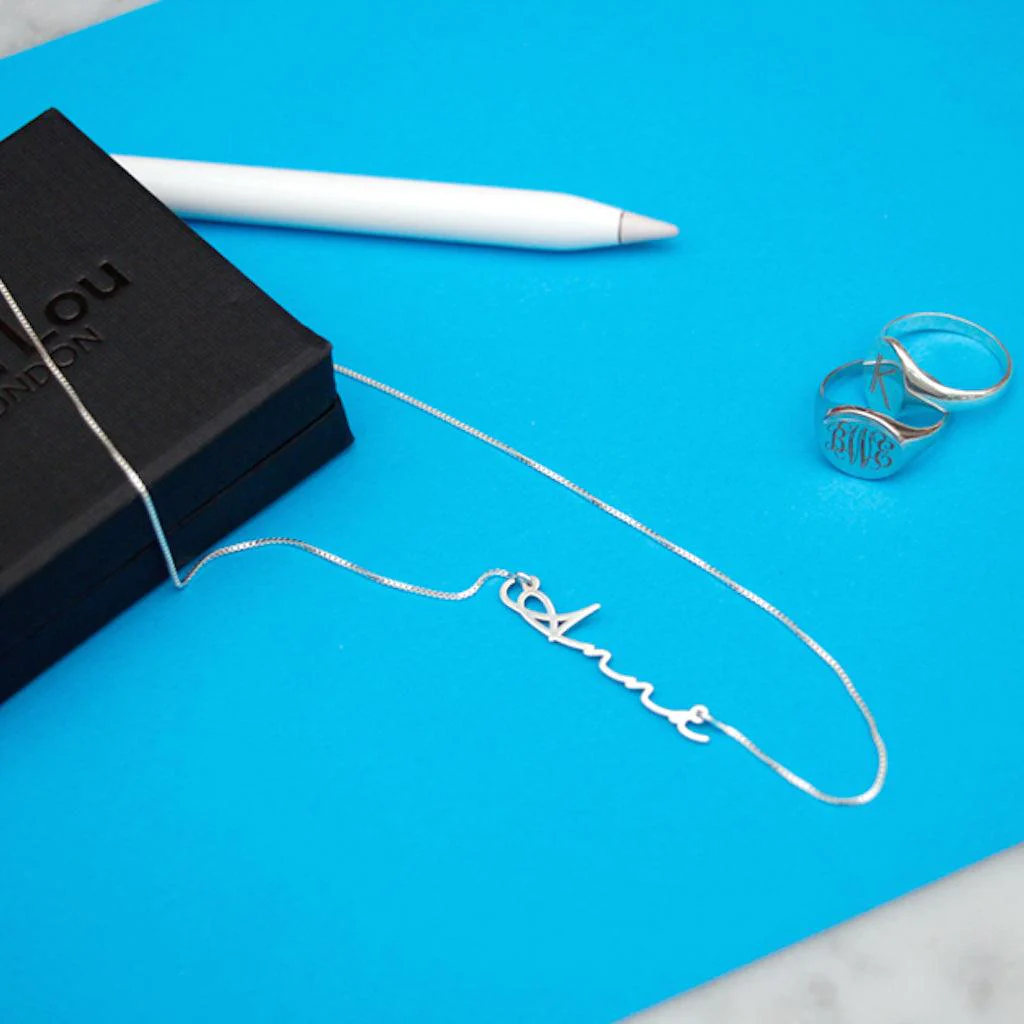Solid gold Handwriting Name Necklace - Image 3