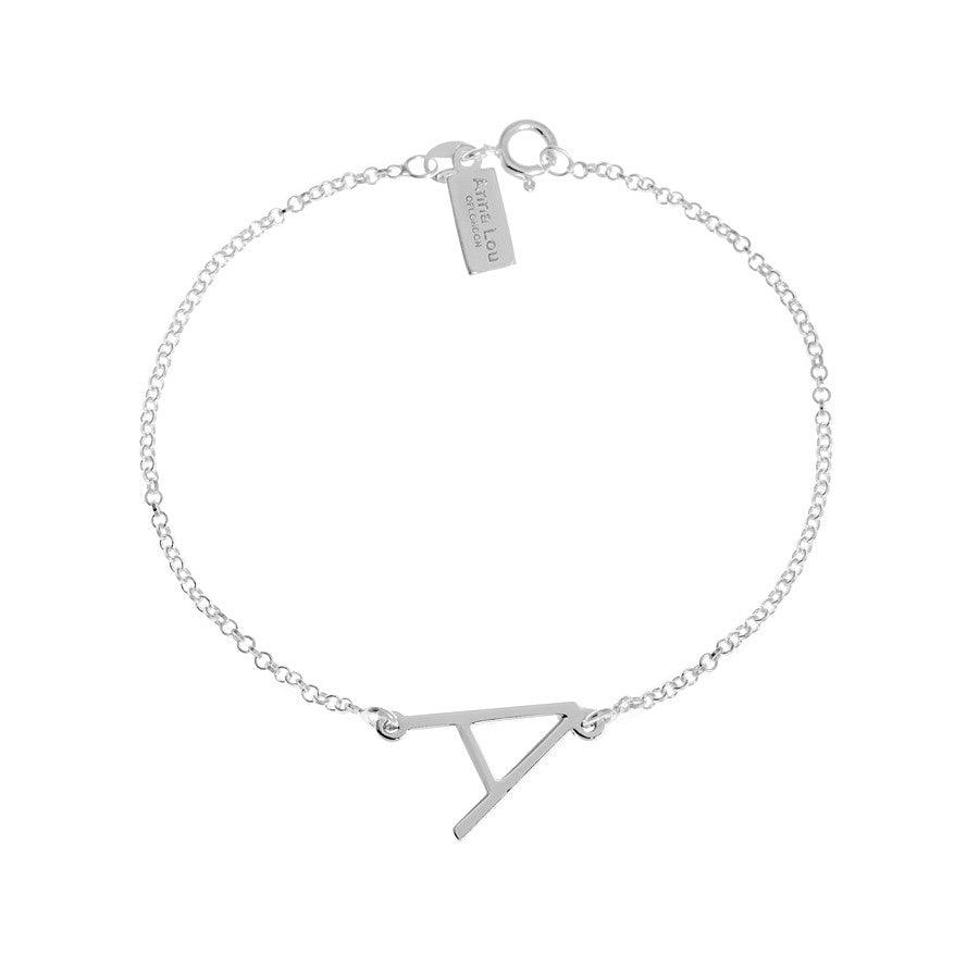 Solid Gold Initial Sideway Bracelet - Image 7