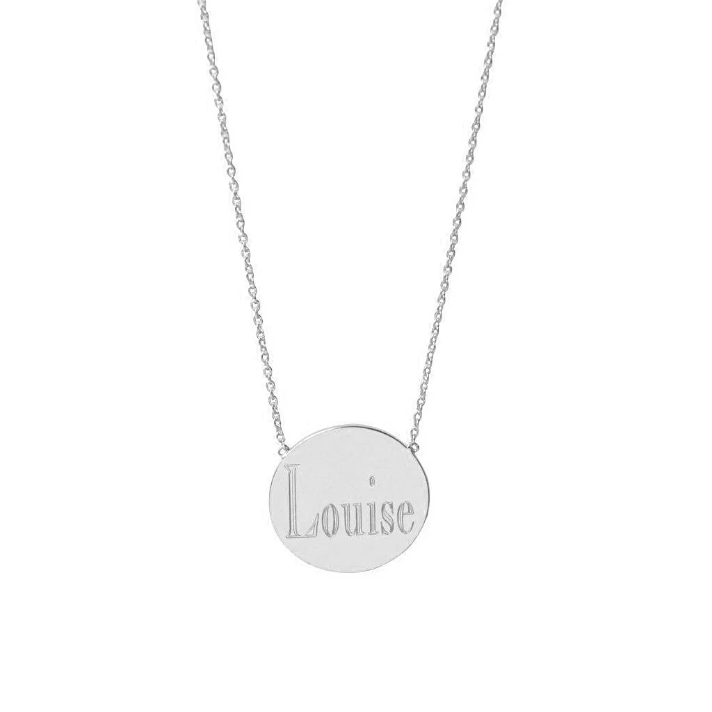 Solid Gold Name Disc Necklace - Image 3