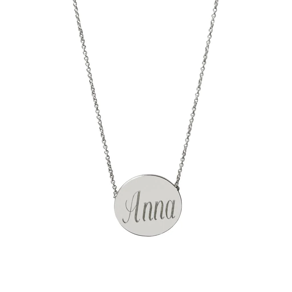 Solid Gold Name Disc Necklace - Image 4
