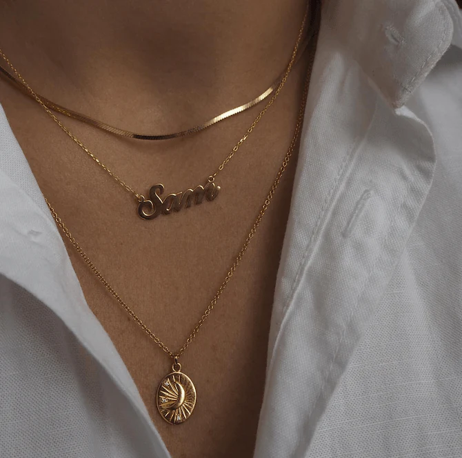 Solid Gold Name Necklace - Image 4