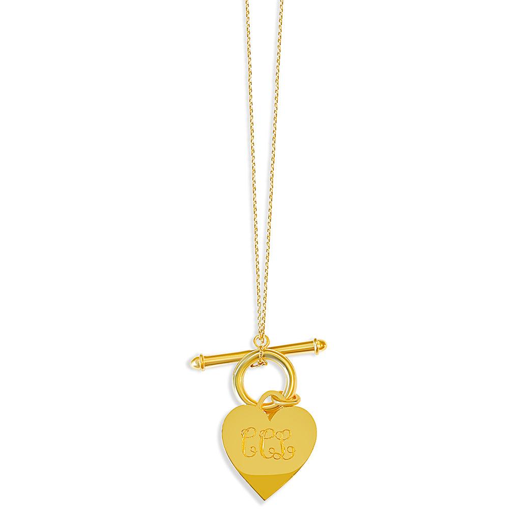 Solid Gold Ophelia Heart T Bar Necklace - Image 7