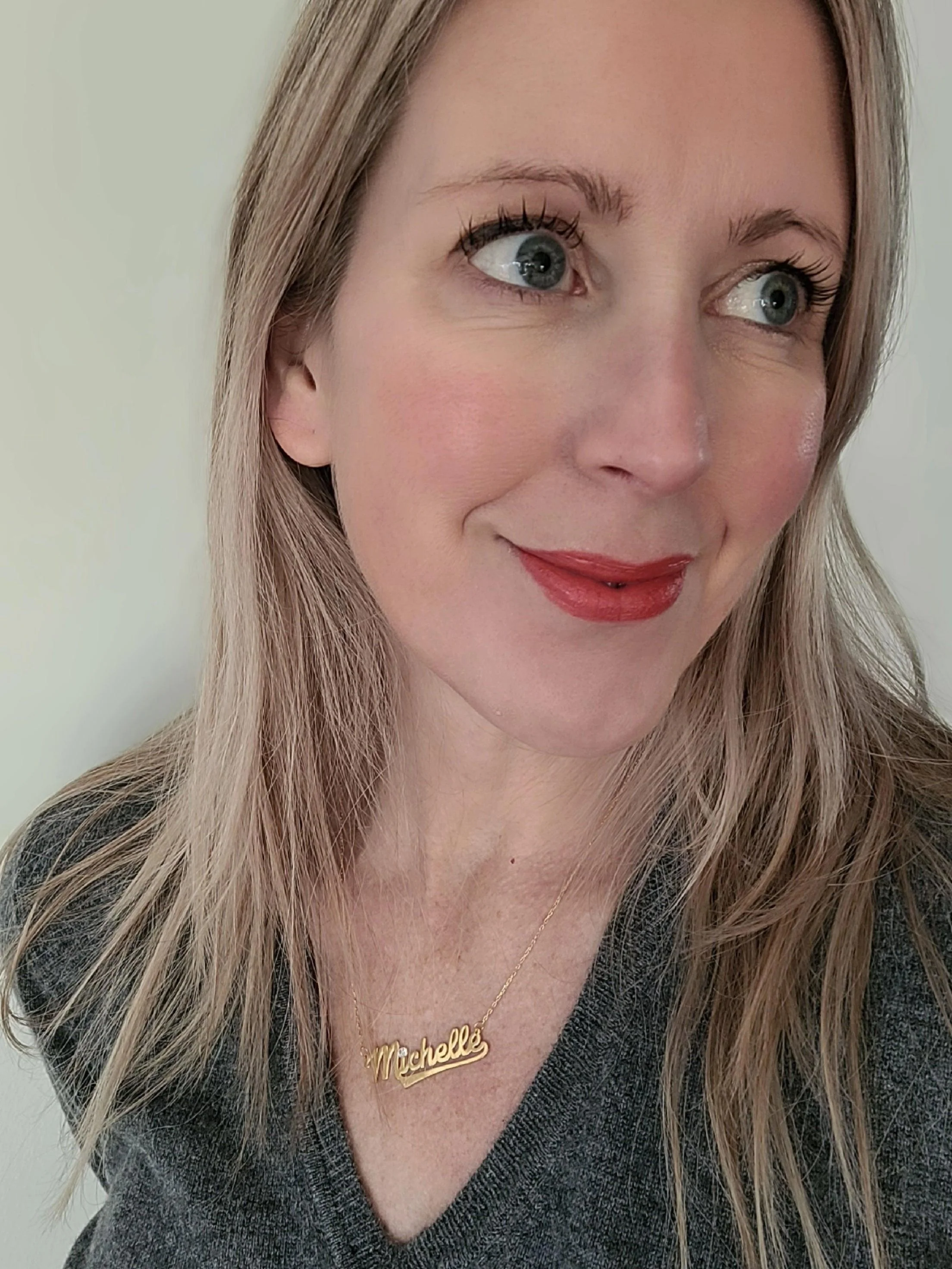 Solid Gold Retro Name Necklace - Image 5