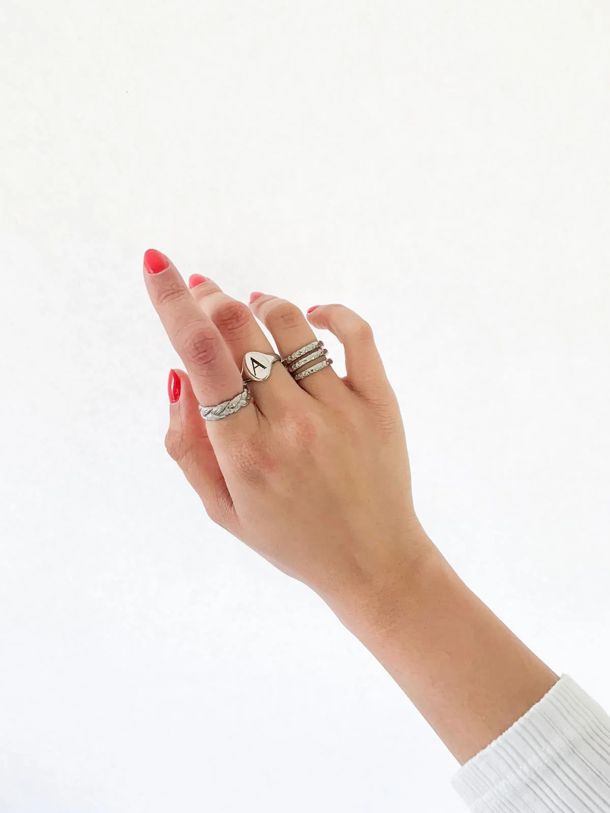 Solid Gold Signet Personalised Initial Ring - Image 11