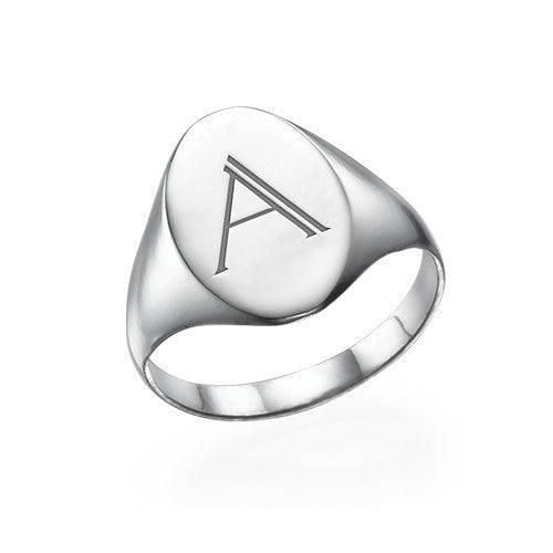 Solid Gold Signet Personalised Initial Ring - Image 15