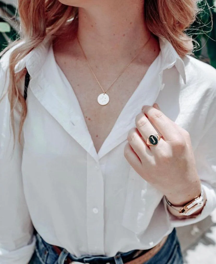Solid Gold Signet Personalised Initial Ring - Image 16