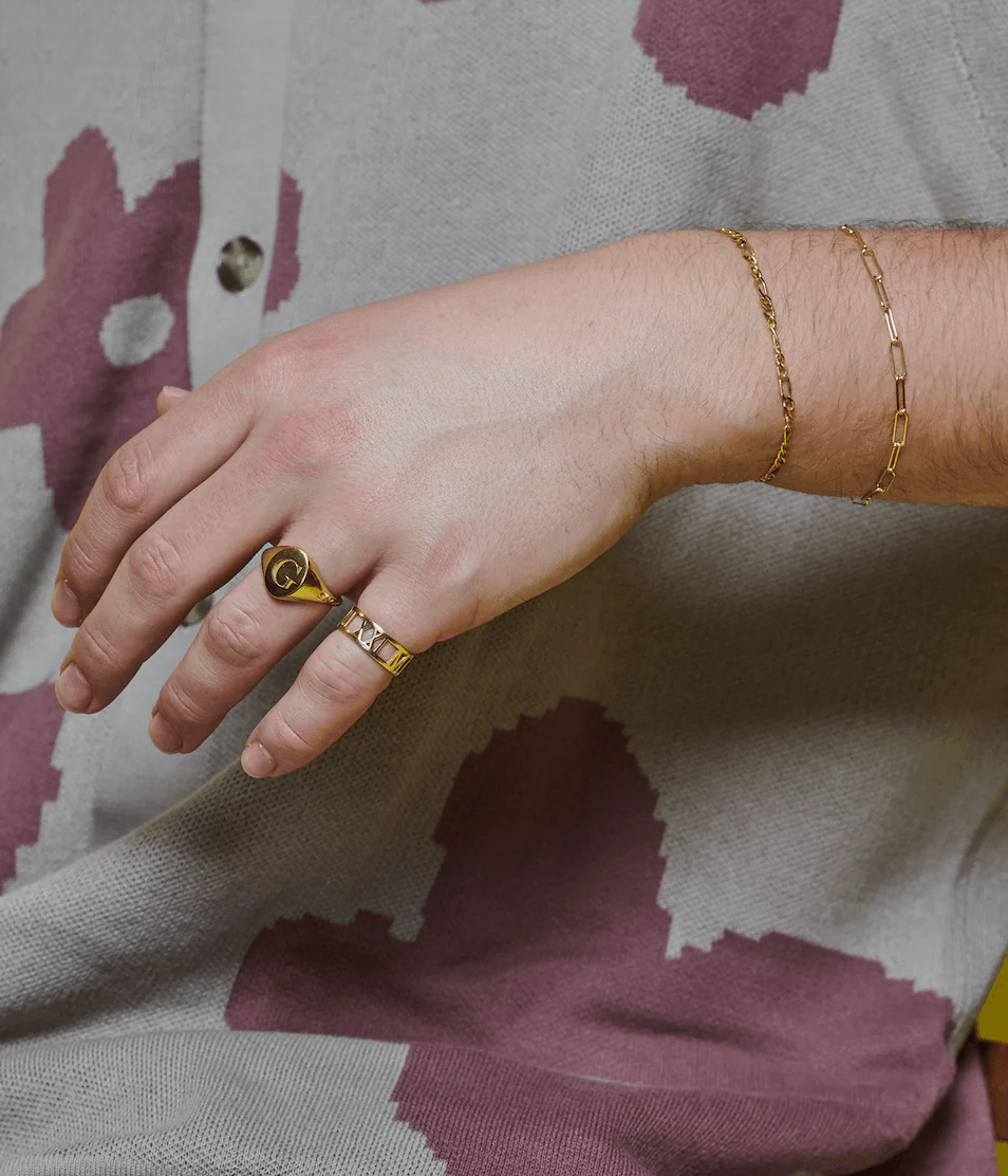 Solid Gold Signet Personalised Initial Ring - Image 4