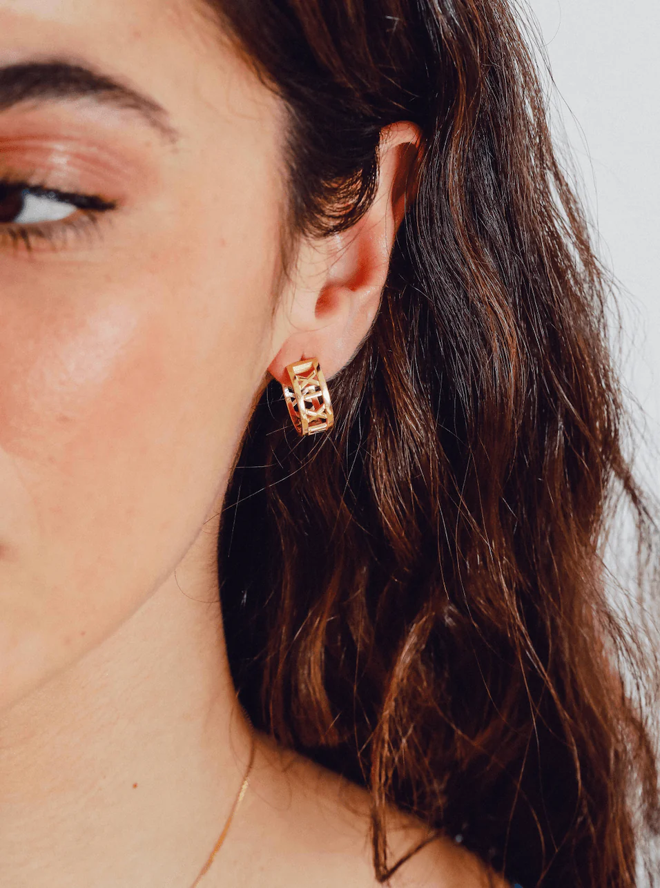 Solid Gold Special Date Numeral Hoops - Image 3