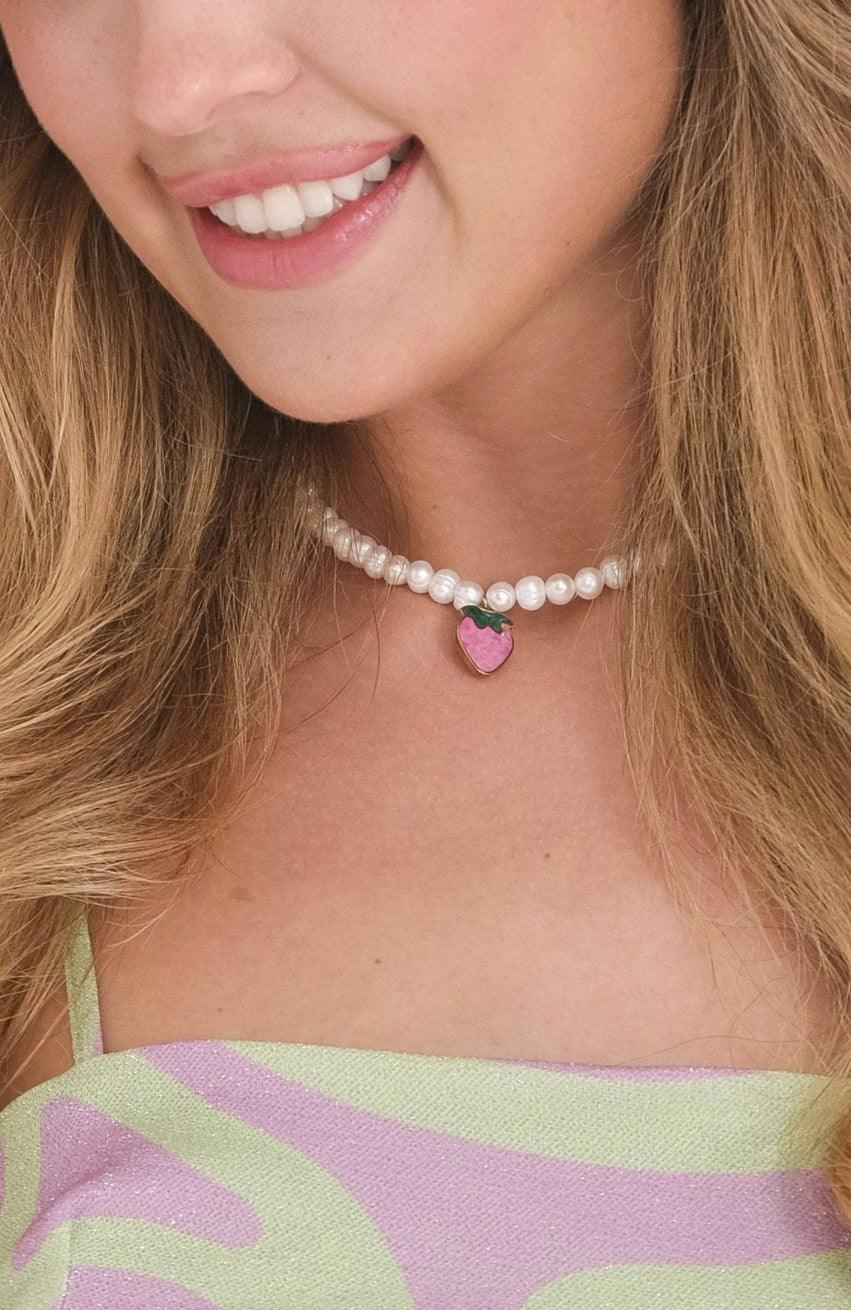 Strawberry Gemstone Necklace - Image 2