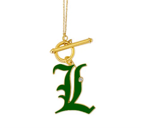 T-Bar Enamel Initial Necklace - Image 11