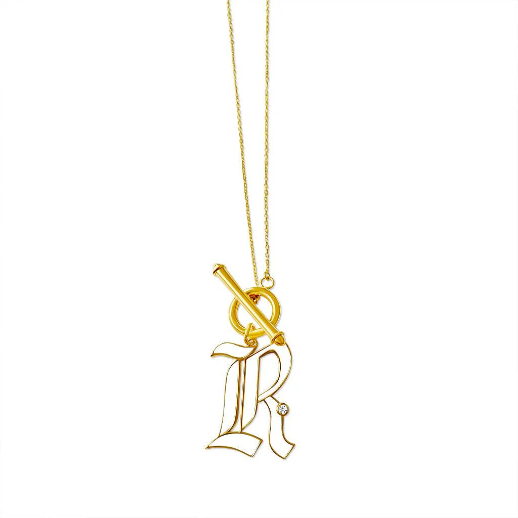 T-Bar Enamel Initial Necklace - Image 16