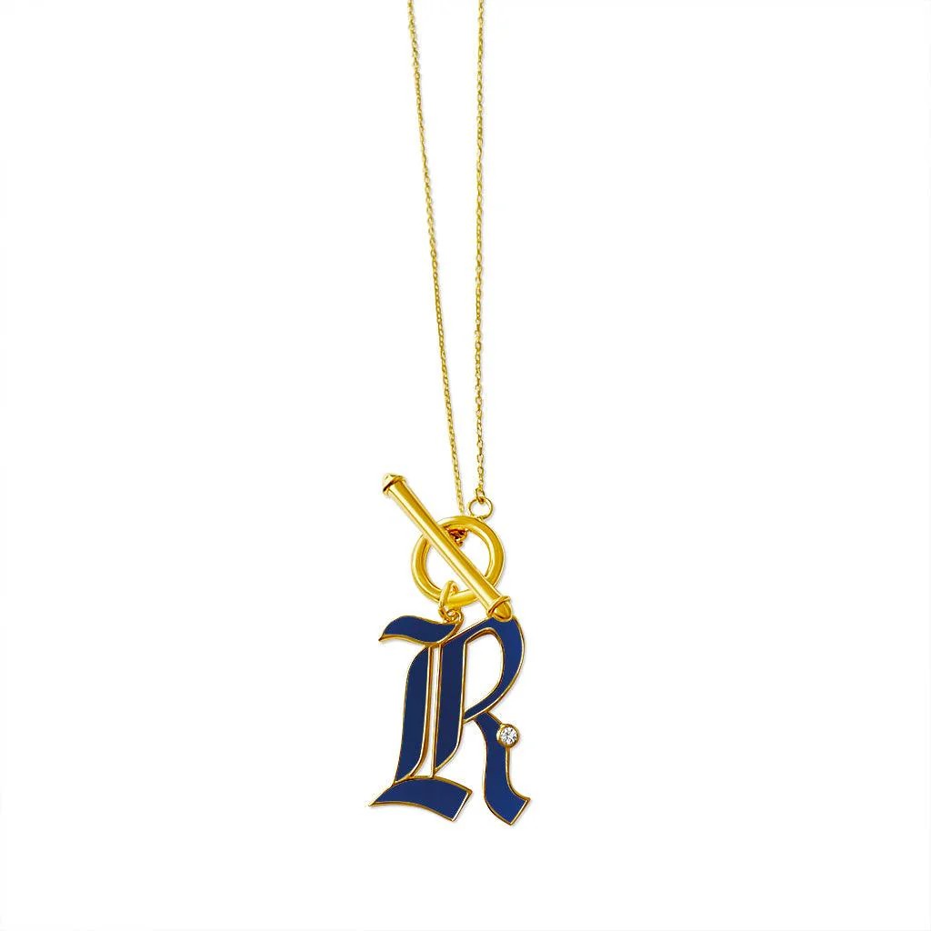 T-Bar Enamel Initial Necklace - Image 18