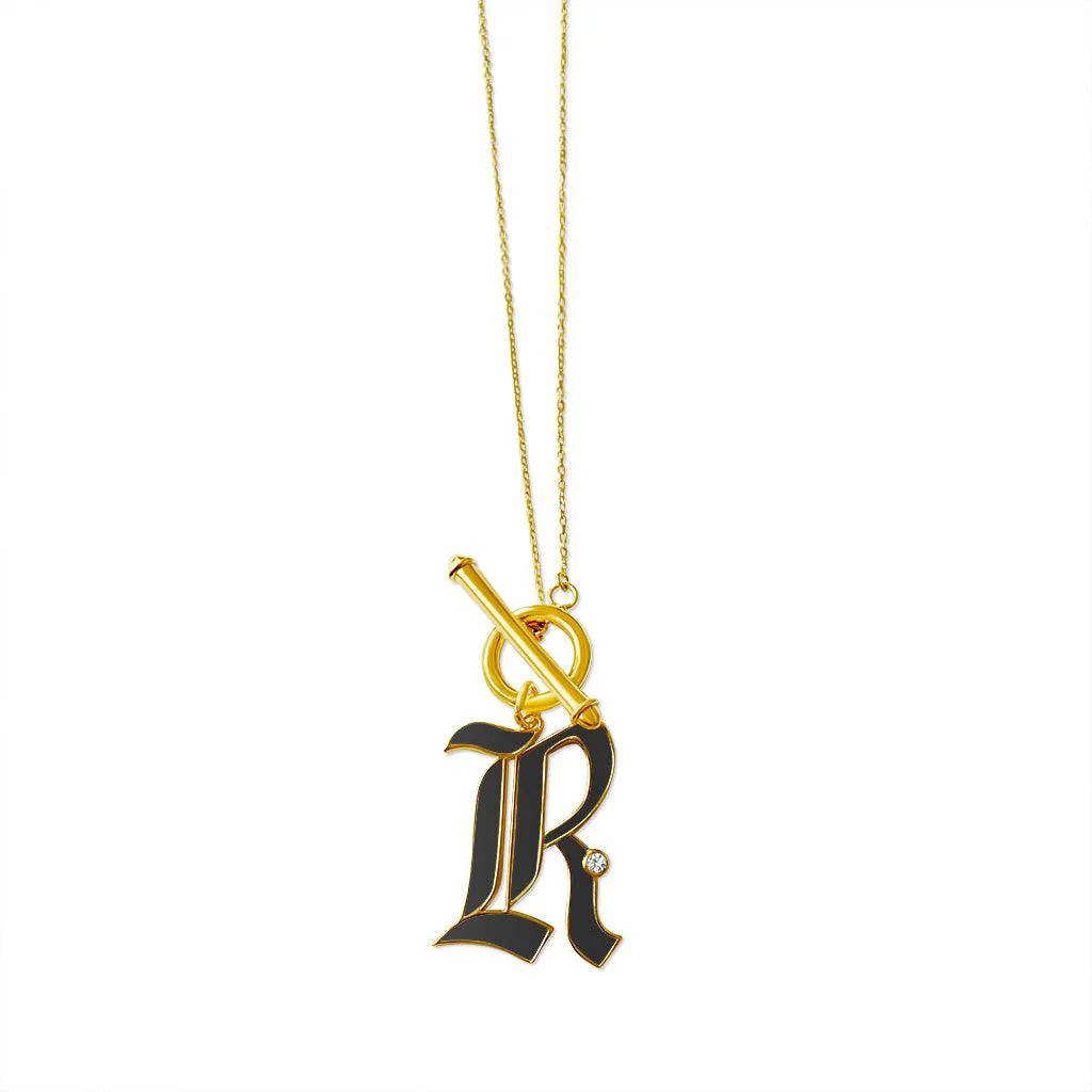 T-Bar Enamel Initial Necklace - Image 19