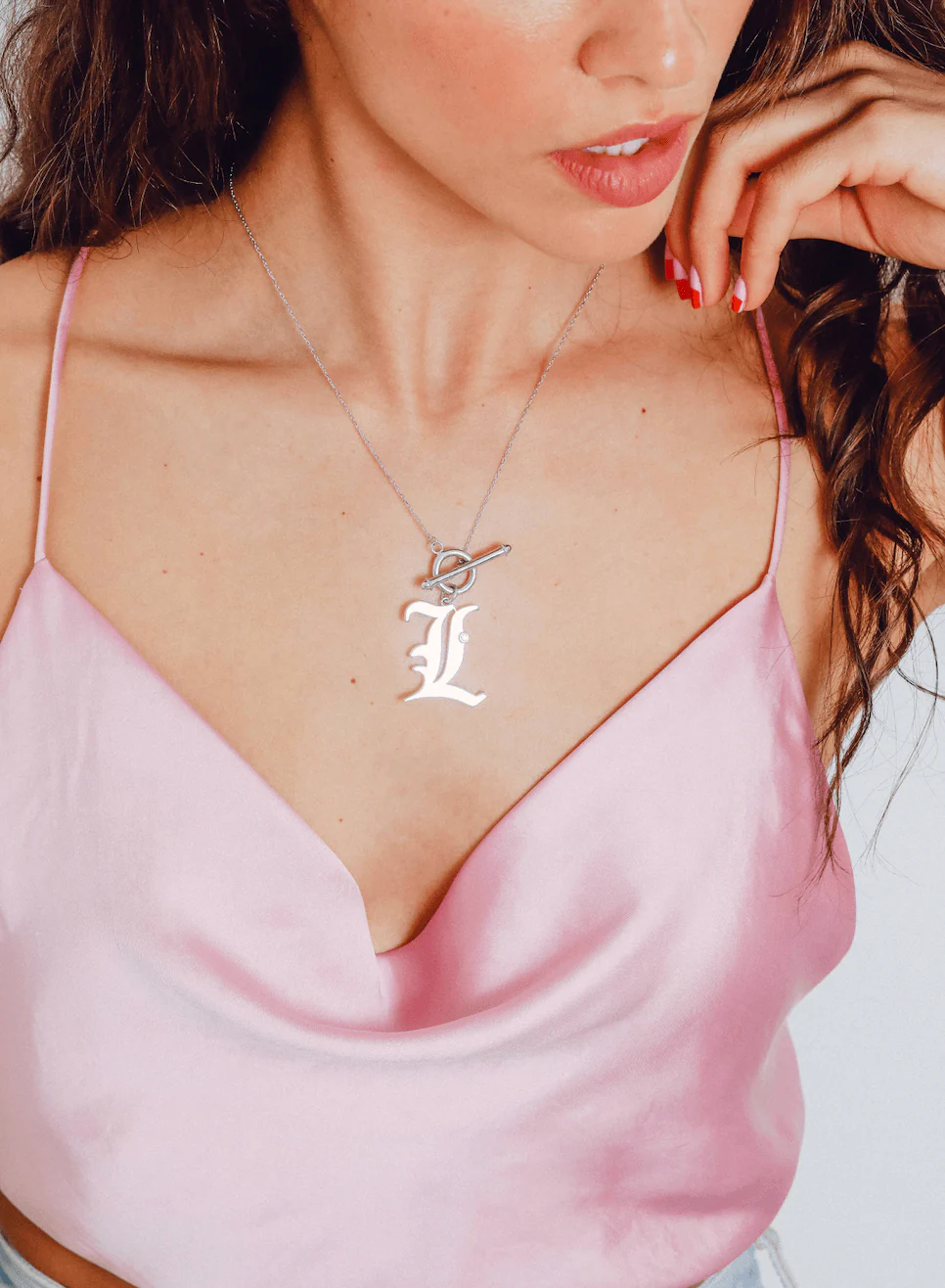 T-Bar Enamel Initial Necklace - Image 6