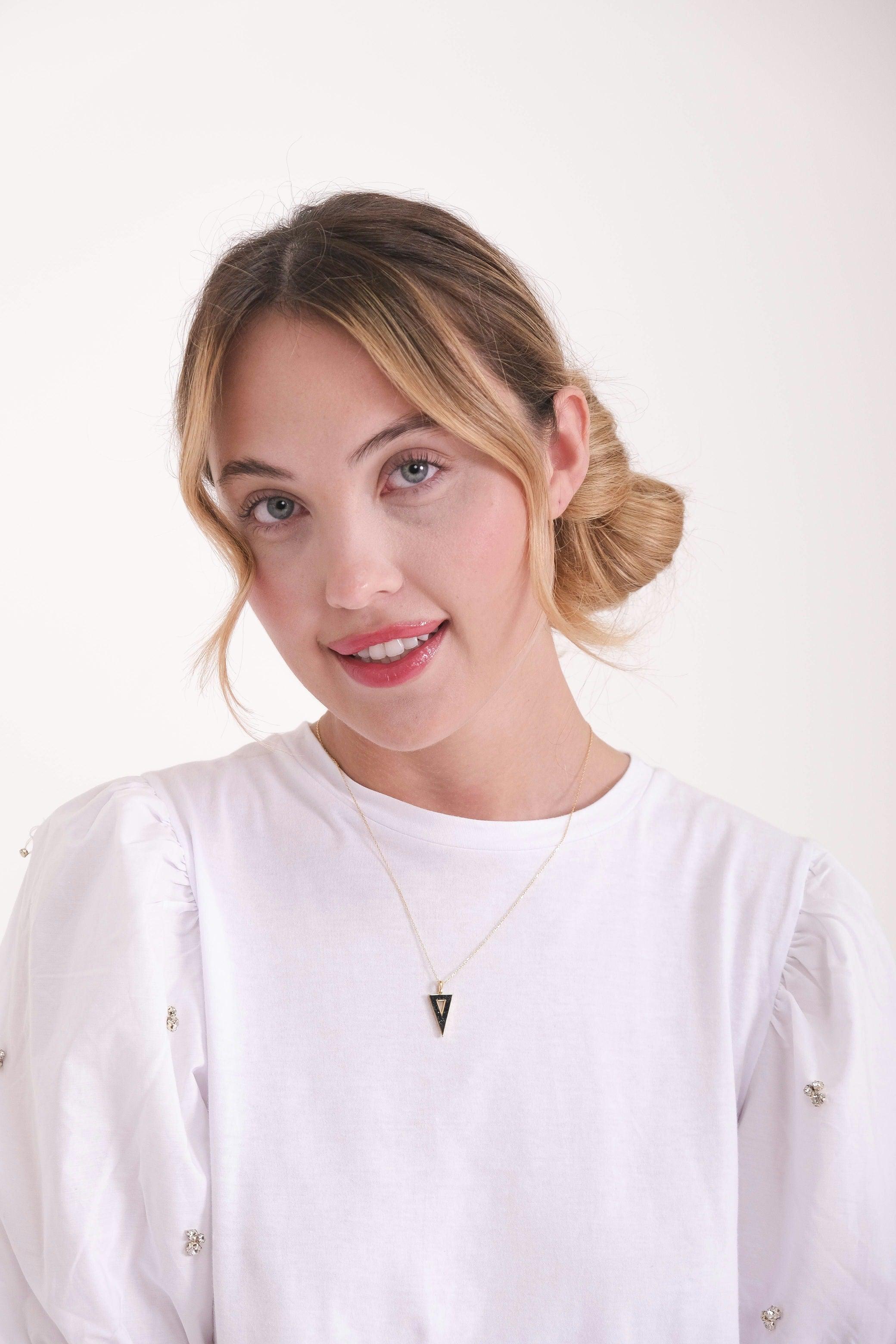 Triangle Gemstone Necklace - Image 6