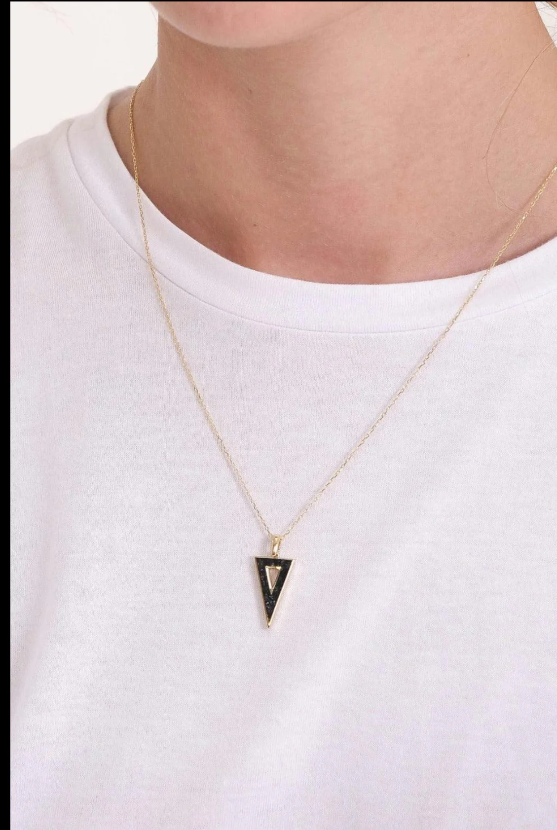 Triangle Onyx Gemstone Necklace - Image 3