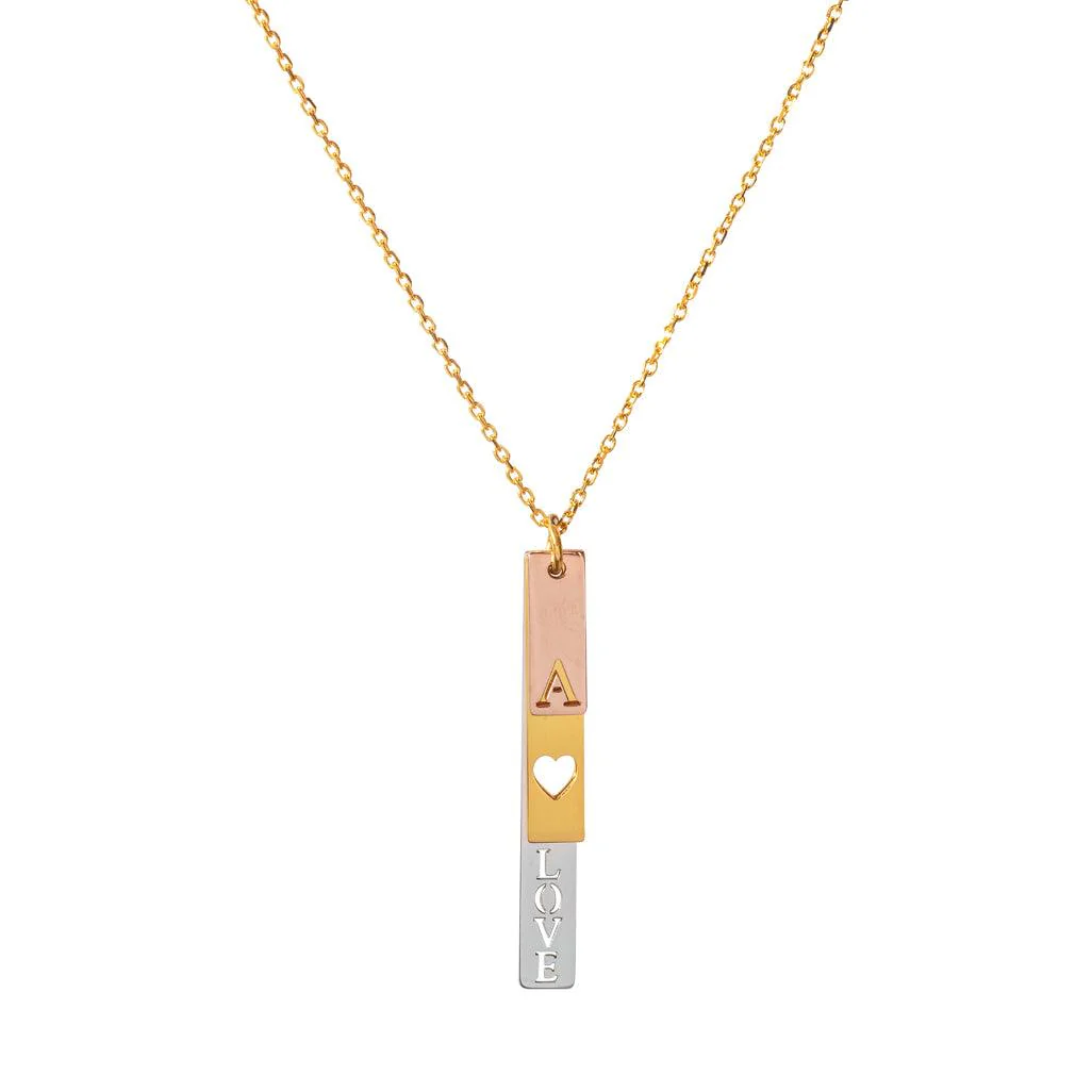 Vertical Cut Out Pendant Necklace - Image 3