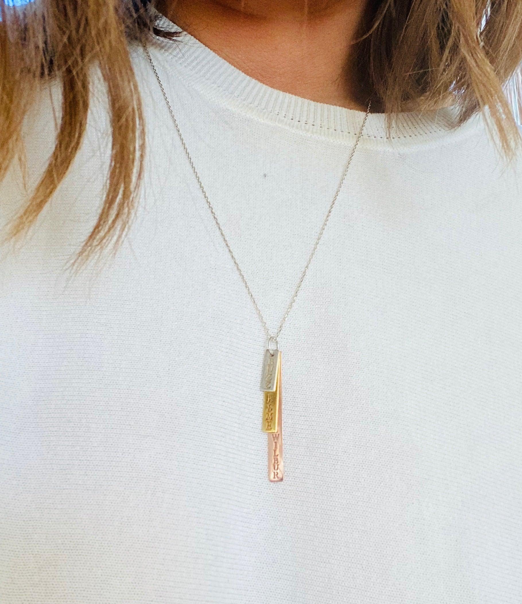 Vertical Cut Out Pendant Necklace - Image 5