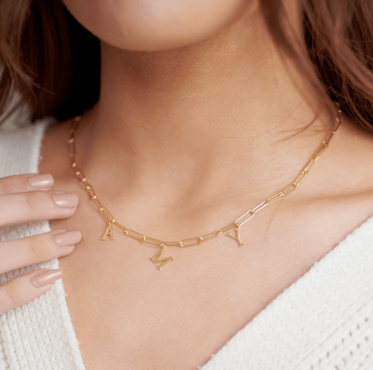 Word Choker Elia Rectangle Necklace - Image 2